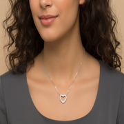 925 Sterling Silver Heart Pendant Necklace with Adjustable Length